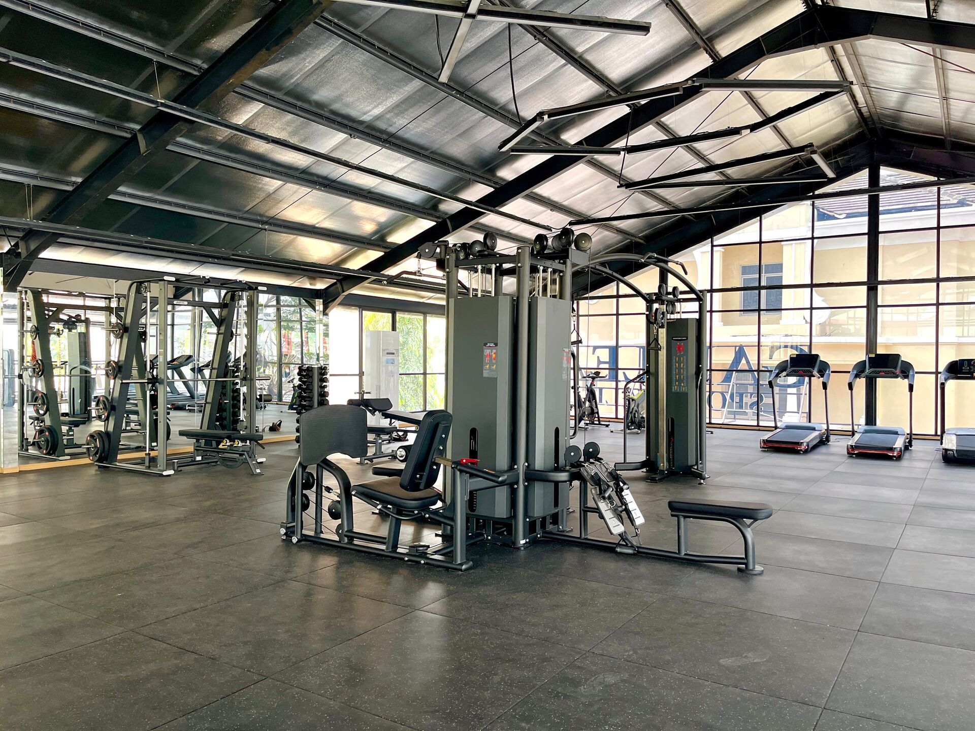 Weight and cardio machines inside the Galilea Sport Hall gym